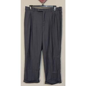 Martino Uomo Moda Men’s Size 38x30 Blue-Gray Pleated Casual Cuffed Pants! A1617